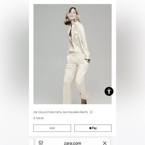 Pants made of 100% silk yarn. High-waisted with elastic waistband. Straight leg.